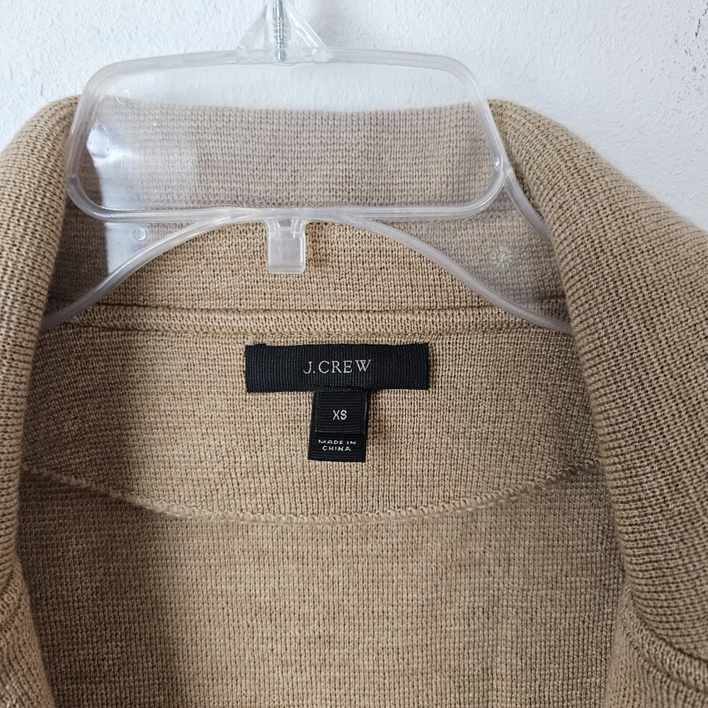 J. Crew Open-Front Sweater-Blazer in Tan XS
